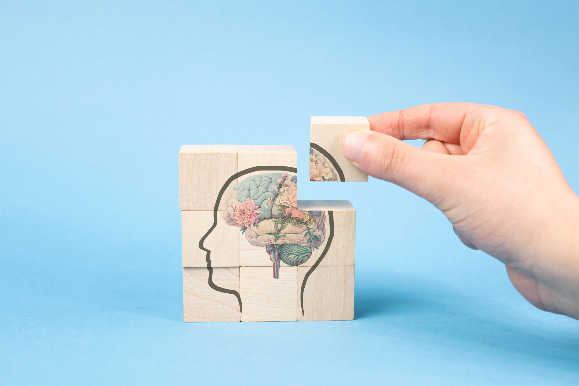 State of mind, mental health concept, positive attitude and inspiration, creative thinking brain, personal development, self esteem and meditating